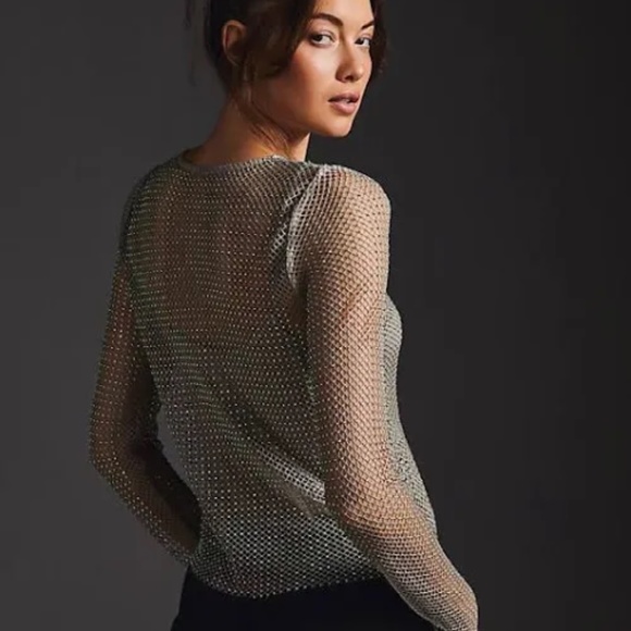 Brand New SUNDAY IN BROOKLYN MESH SPARKLE TOP - Picture 8 of 11